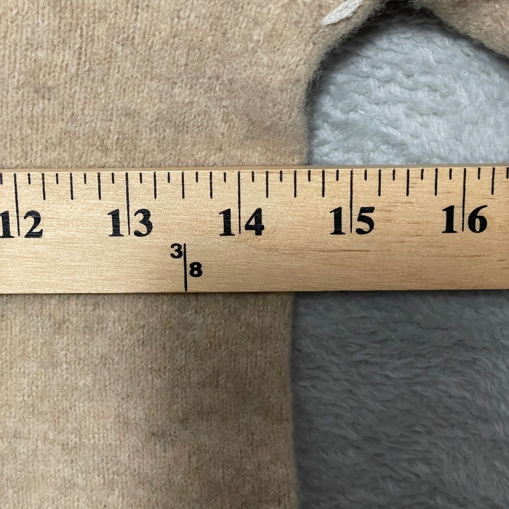 Velvet Heart Sweater Women Small Tan Wool Cashmere Whipstitch SCI-24745 - Picture 7 of 10